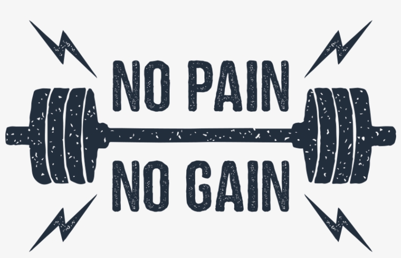 Hand Drawn Barbell - No Pain No Gain Shut Up And Train, transparent png