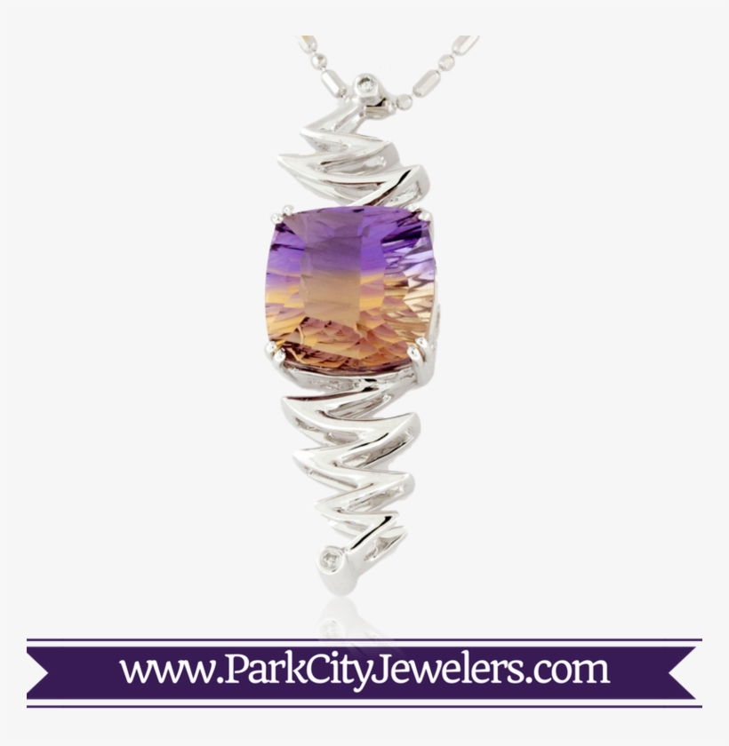 Ametrine And Diamond Zig Zag Pendant - Elk Ivory Jewelry, transparent png