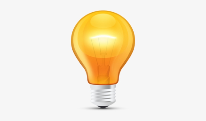 Psd Glossy Orange Light Bulb - Light Bulb With Transparent Background, transparent png