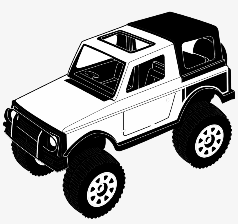 Jeep Drawing Black And White - Jeep, transparent png