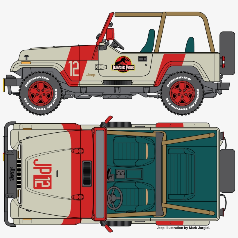 Jeep Drawing Cute Jurassic Park Jeep Reference 2250x2137 PNG