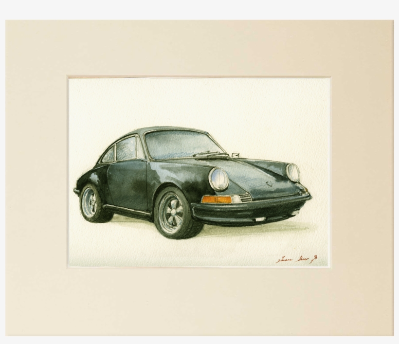 16x11" Inches - " - Porsche 911 Classic Car Art, transparent png