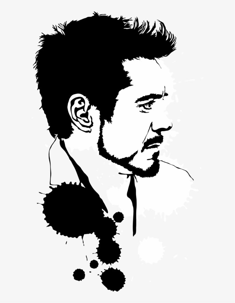 Robert Downey Jr By Mad42sam - Robert Downey Jr Silhouette, transparent png