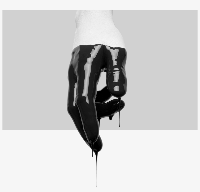 White On White Hand Dripping In Black Paint For Upton - Black Paint On Hand, transparent png