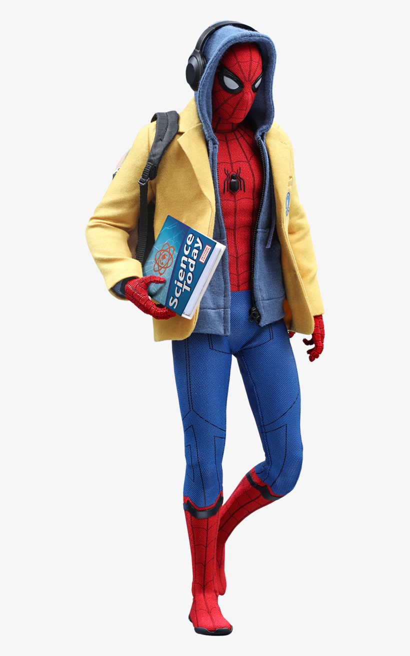 Hot Toys Spider-man Deluxe Version Sixth Scale Figure - Spider Man Homecoming School Uniform, transparent png