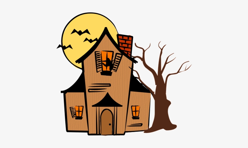 Halloween House Vector Free Free Png Image Clipart Haunted House 490x444 Png Download Pngkit