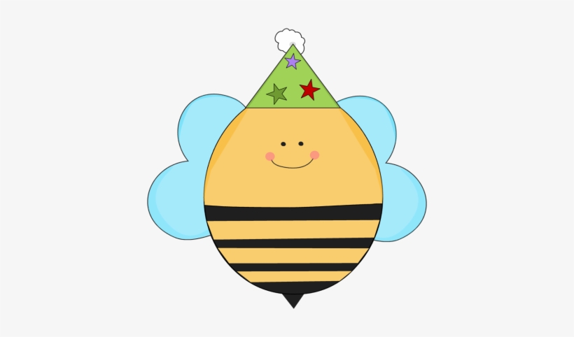 Banner Royalty Free Download Birthday - Bee With Party Hat, transparent png