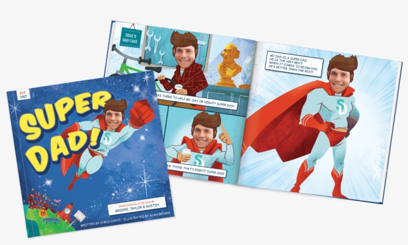 Super Dad Personalized Storybook - Father's Day Gifts, transparent png