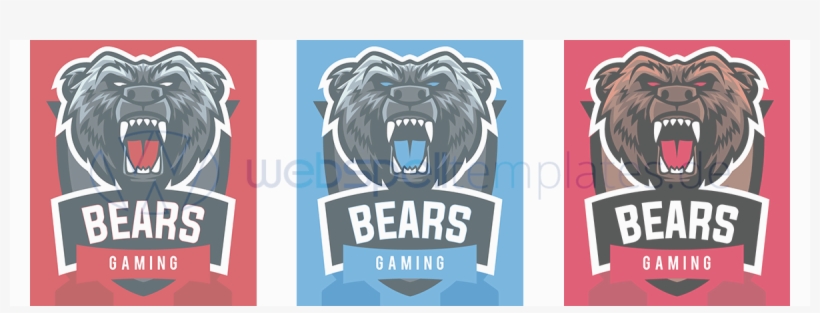 Clan Logo Different Colors L036 Mascot Grizzly Bear - Logo, transparent png