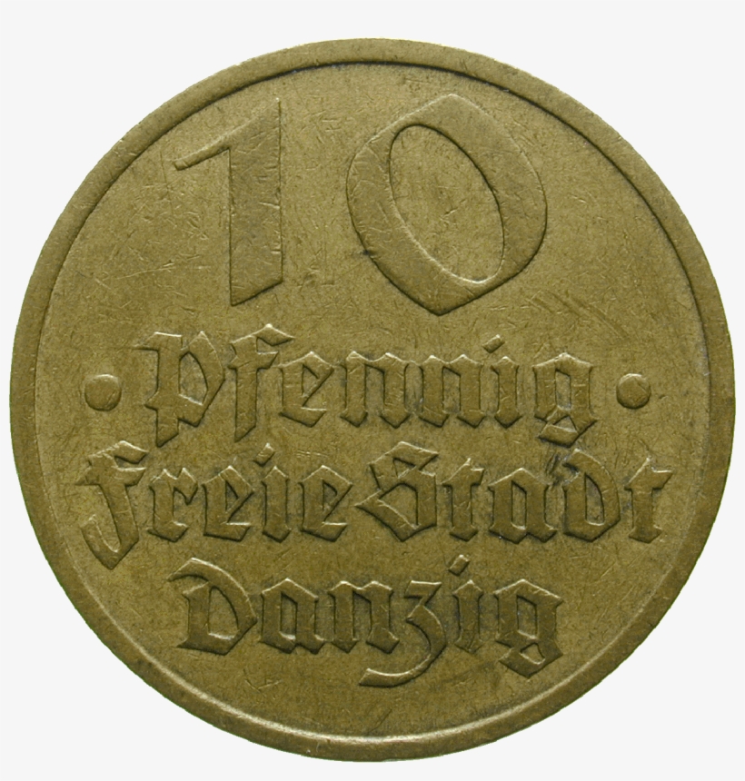 Weimar Republic, Free City Of Danzig, 10 Pfennigs 1932, transparent png