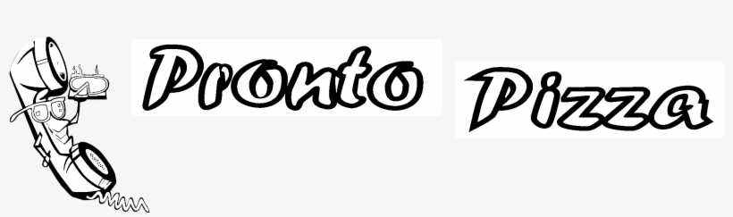 Pronto Pizza Logo Black And White - Calligraphy, transparent png
