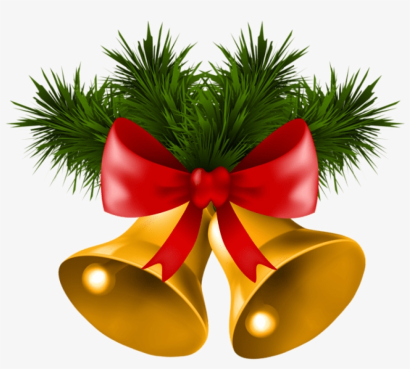 Free Png Christmas Bells With Pine Branches Png Png - Christmas Bells Png Hd, transparent png