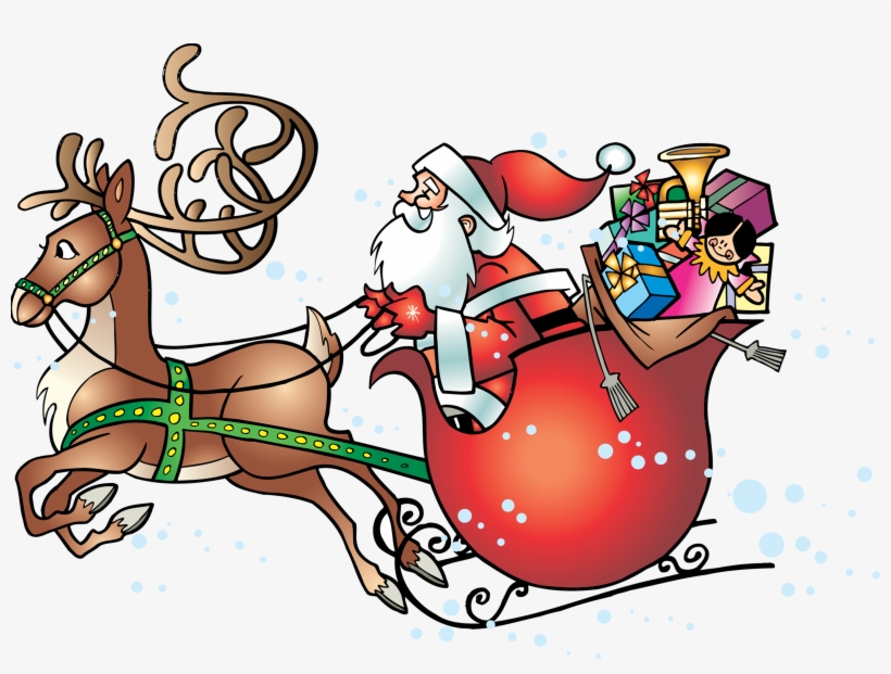Santa Sleigh Png, transparent png