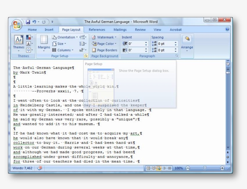 [word2007 Page Setup Ribbon] - Home Page, transparent png