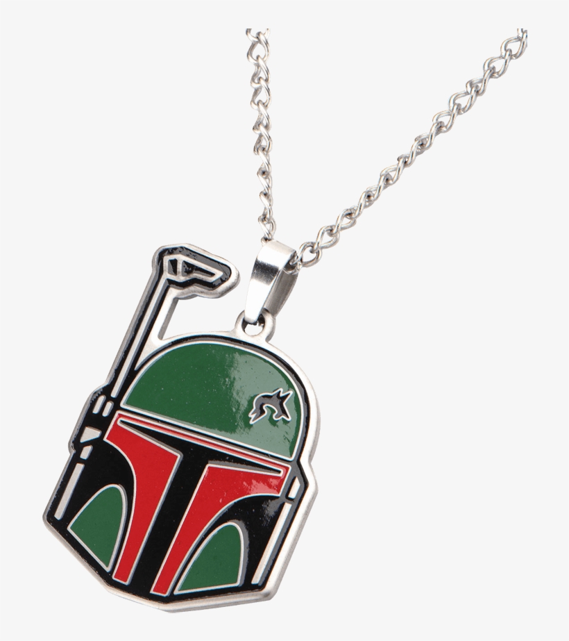 Star Wars Necklace Pendant Boba Fett Cutout Steel, transparent png