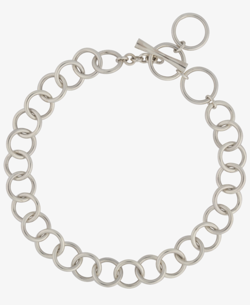 Circle Toggle Silver Charm Bracelet - Men White Gold Curb Chain, transparent png