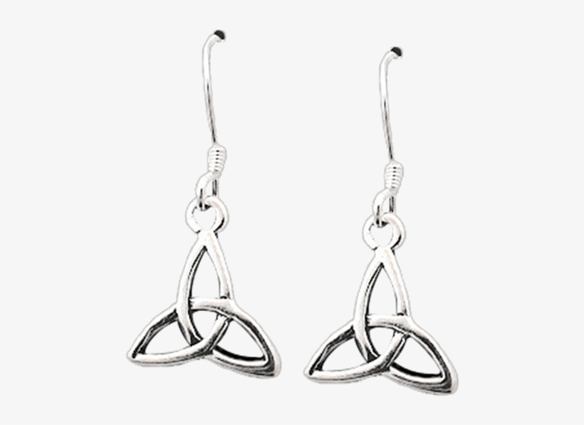 Sterling Silver Triquetra Earrings - Silver, transparent png