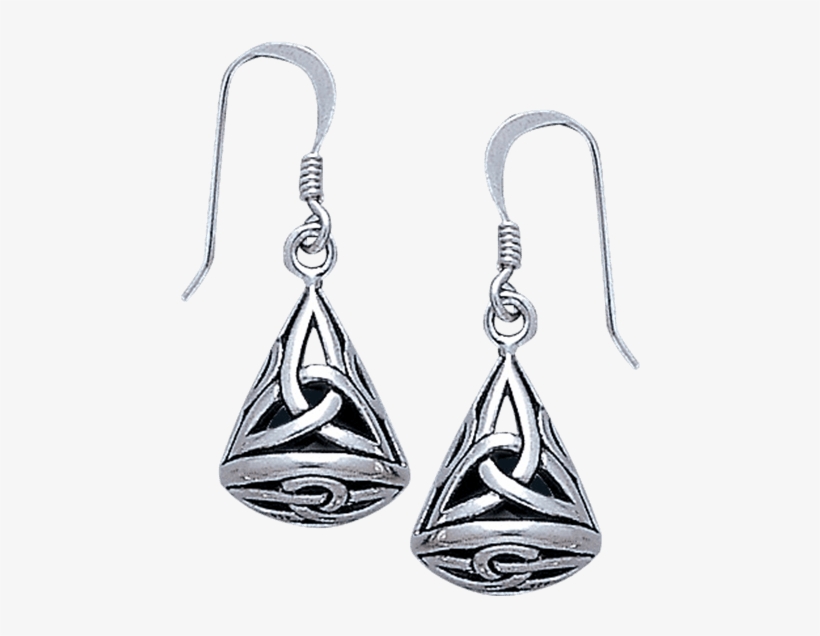 White Bronze 3d Triquetra Teardrop Earrings - "white Bronze 3d Triquetra Teardrop Earrings", transparent png