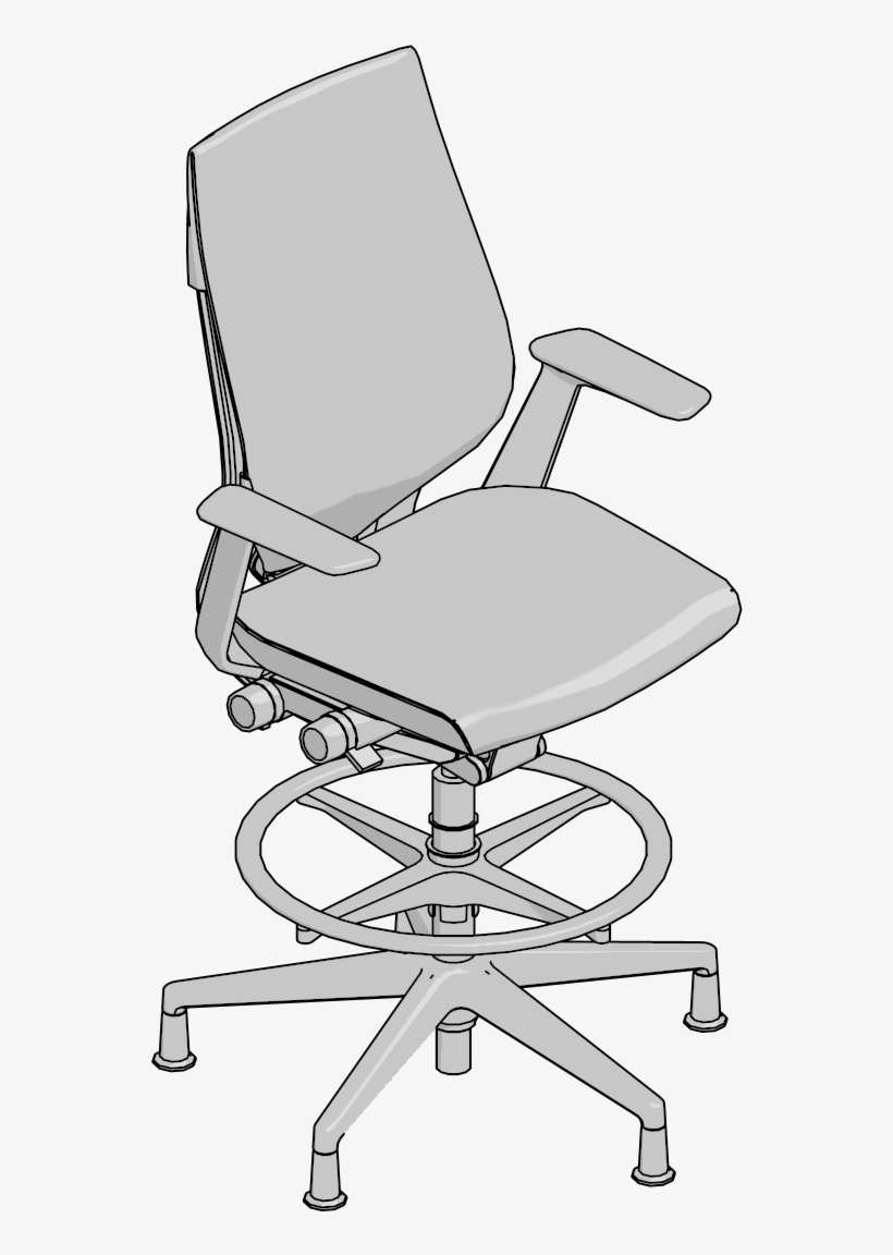 Stool,wrapped Bk,adj Seat D,fixed Arms,lumbar, - Office Chair, transparent png