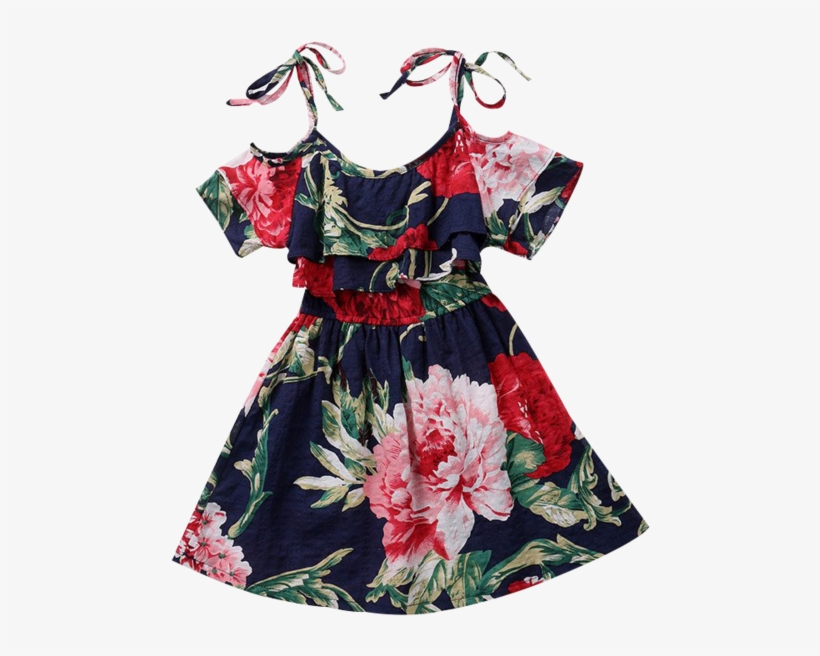 Paige Open Shoulder Floral Dress - Off Shoulder Dress For Kid, transparent png