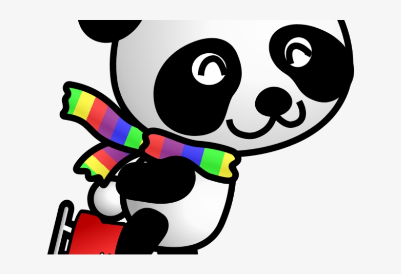 Porcupine Clipart Kawaii - Ice Skating Panda Bears, transparent png