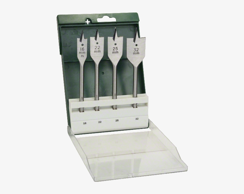 Spade Bit Set - Bosch Flat Drill Set, 4pcs Wood Drill Bit Set, transparent png
