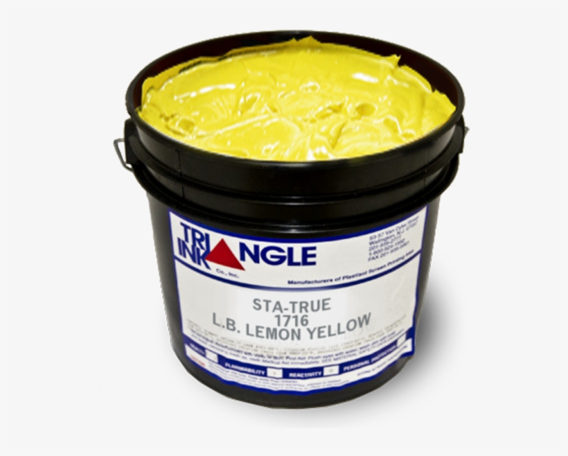 Triangle Sta-true Low Bleed 1716 Lemon Yellow Plastisol - Matte Black Screen Printing Ink, transparent png