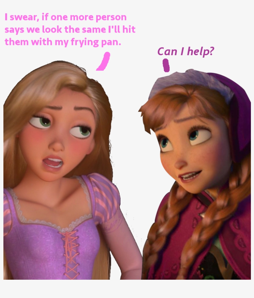 No Matter How Hard I Try, I Cannot See A Resemblance - Rapunzel Looks Like Anna, transparent png