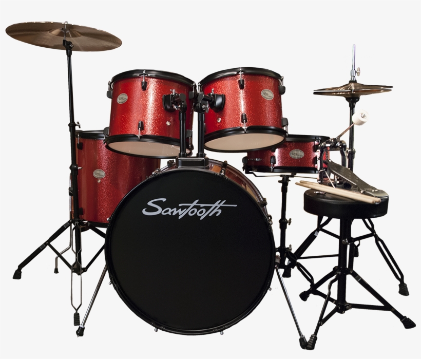 Crimson Red Sparkle - Rise By Sawtooth Full-size Student Drum Set With Hardware, transparent png