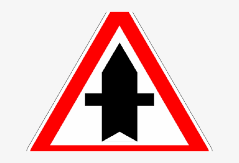 Red Cross Mark Clipart Round - Right Of Way Road Sign, transparent png