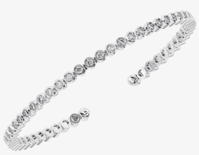 Tb0130 Bezel Set Round Brilliant Cut Diamonds Tennis - Brilliant, transparent png