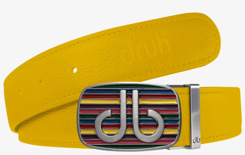 Druh Yellow Full Grain Texture Leather Belt With Db - Belt, transparent png