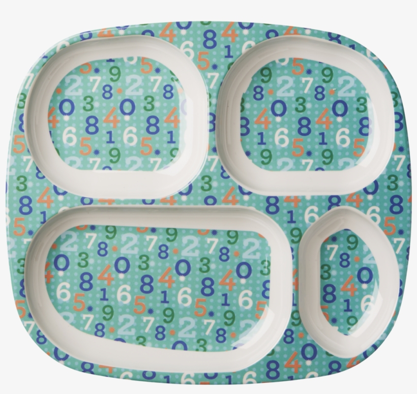 Kids 4 Room Dinner Plate Retro Number Print Rice Dk - Rice Kids 4 Room Melamine Plate - Retro Numbers Print, transparent png