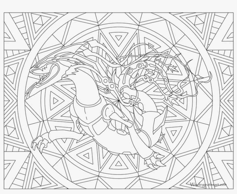 Download Transparent #384 Mega Rayquaza Pokemon Coloring Page