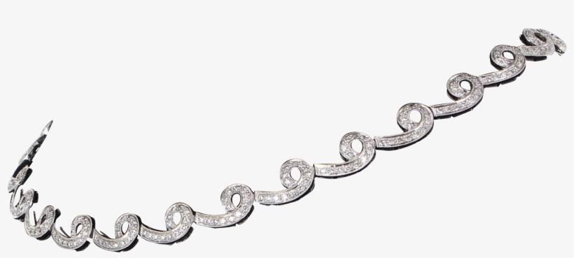 75ct Diamond Swirl Choker Necklace Vintage 18 Karat - Chain, transparent png
