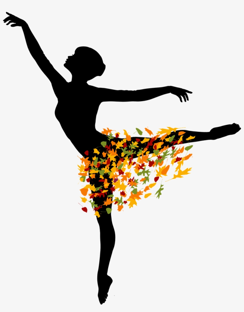 Ballerina In Leaves - Silhouette Of A Person Dancing, transparent png