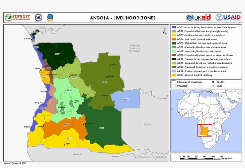 Angola 2013 Livelihood Zones Map - Atlas, transparent png