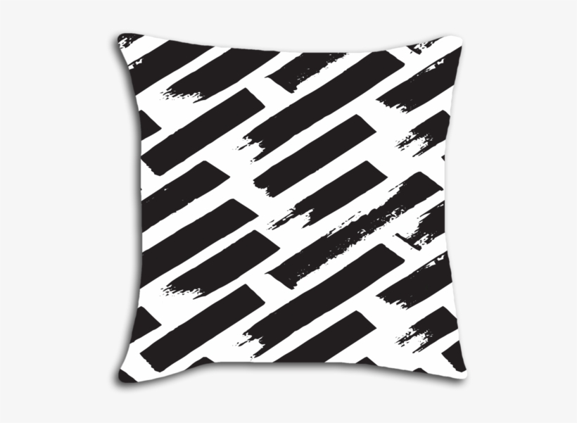 Mark It Black And White Striped Decorative Throw Pillow - Cushion, transparent png