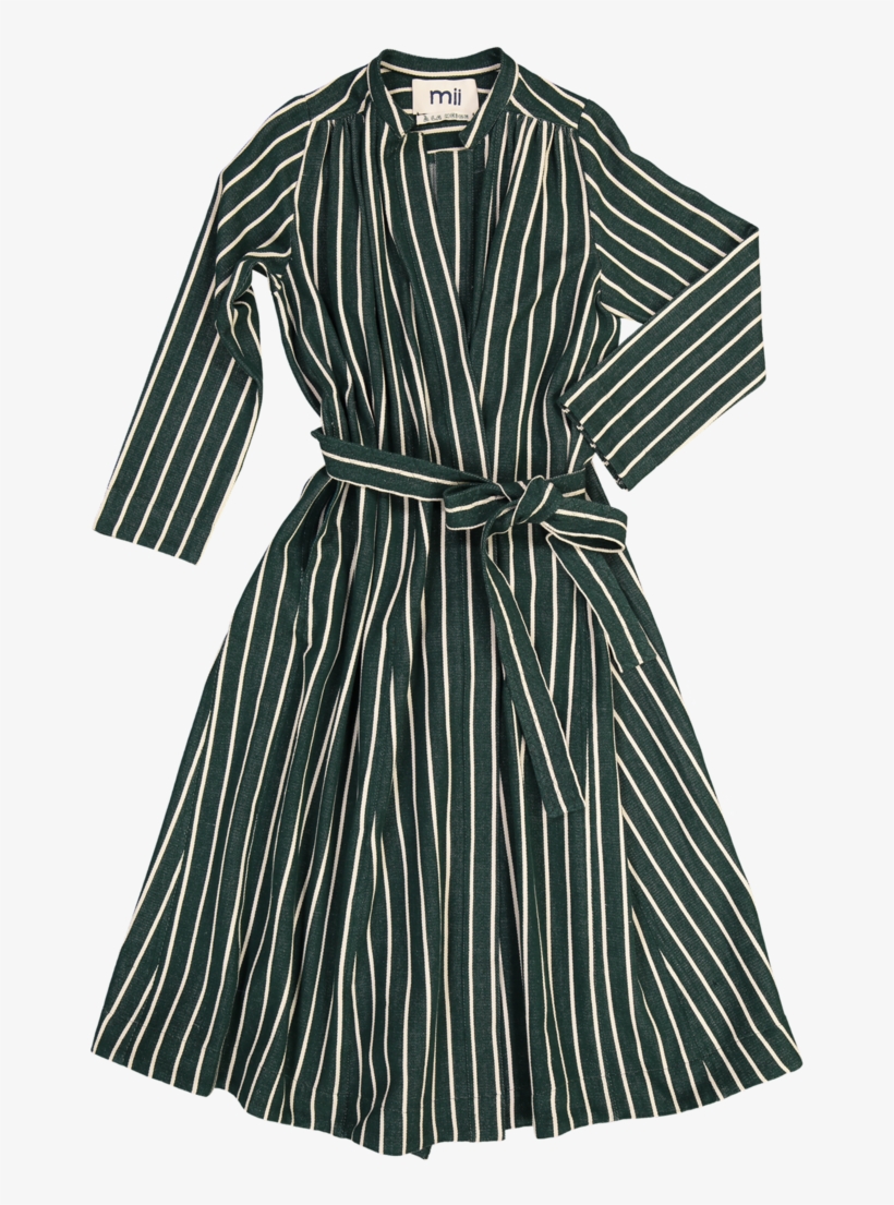 Mii Green Stripe Denim Dress - Dress, transparent png