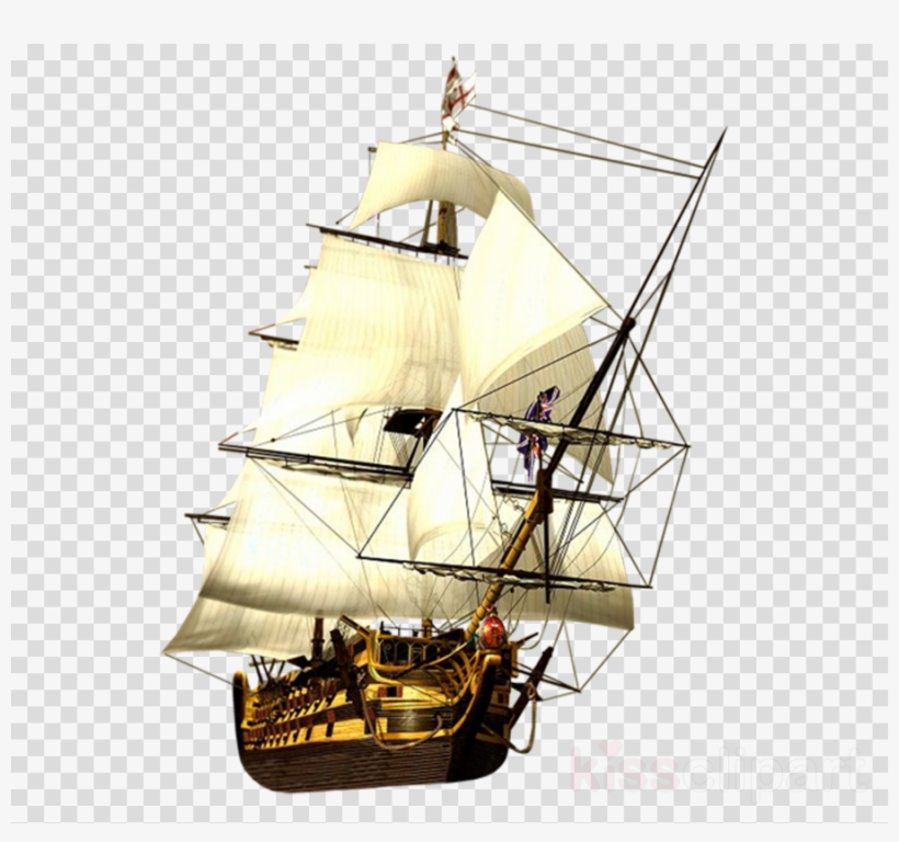 Pirate Boat Png Clipart Brigantine Ship Boat - Ship In Storm, transparent png