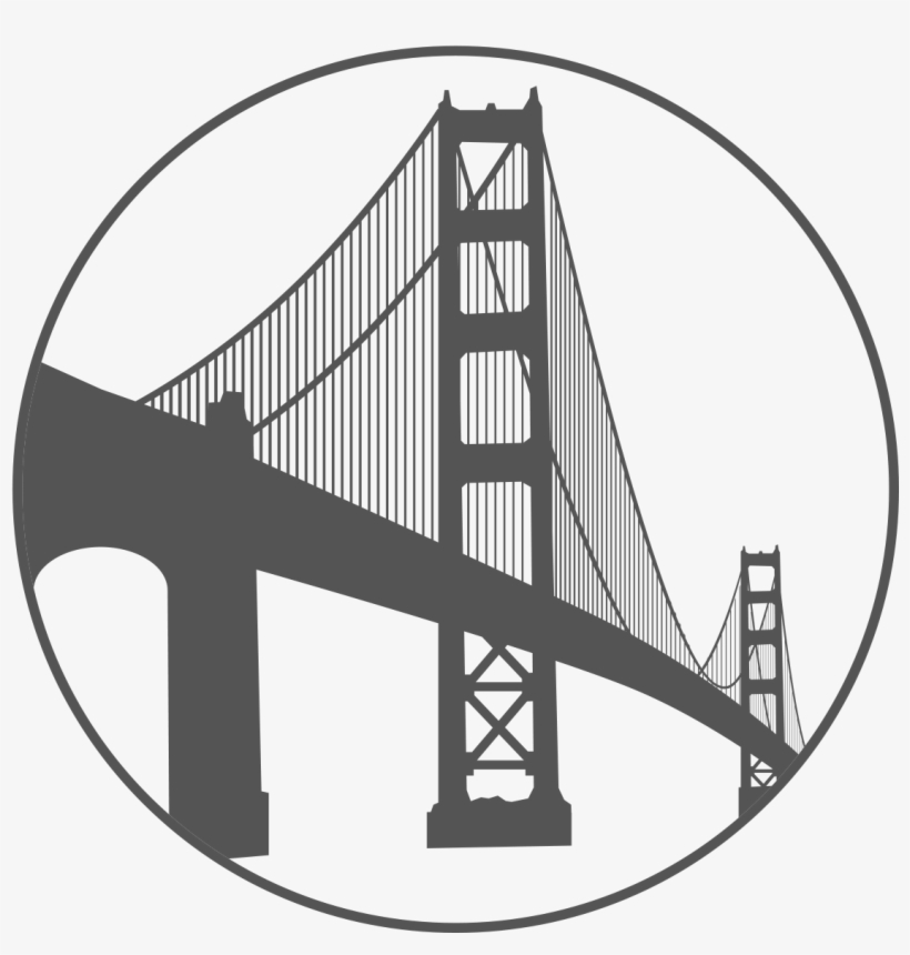 San Francisco - New York Skyline Outline With Bridge, transparent png