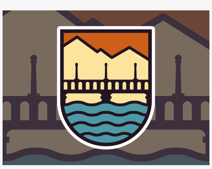 Lake Chelan Sticker Design Bridge Mountains Water Badge - Lake Chelan, transparent png