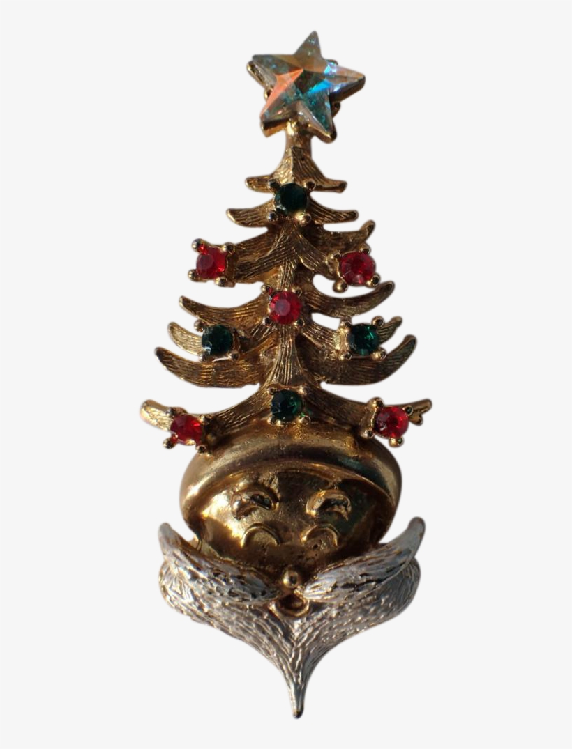 Rare Tancer Ii Santa Claus Head Christmas Tree Pin, - Christmas Ornament, transparent png