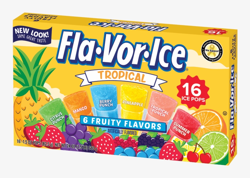 5oz Tropical Freezer Pops - Fla-vor-ice Freeze Pops, 6 Assorted Flavors 45 X 5.5, transparent png