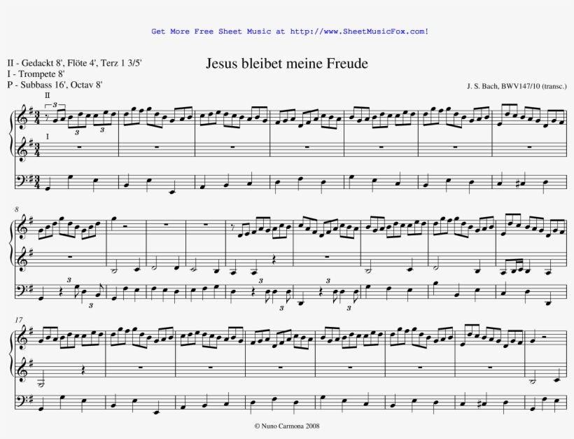 Download Cantata 147 Bach Organo Pdf Merger - Jimmy Wyble Etude 1, transparent png