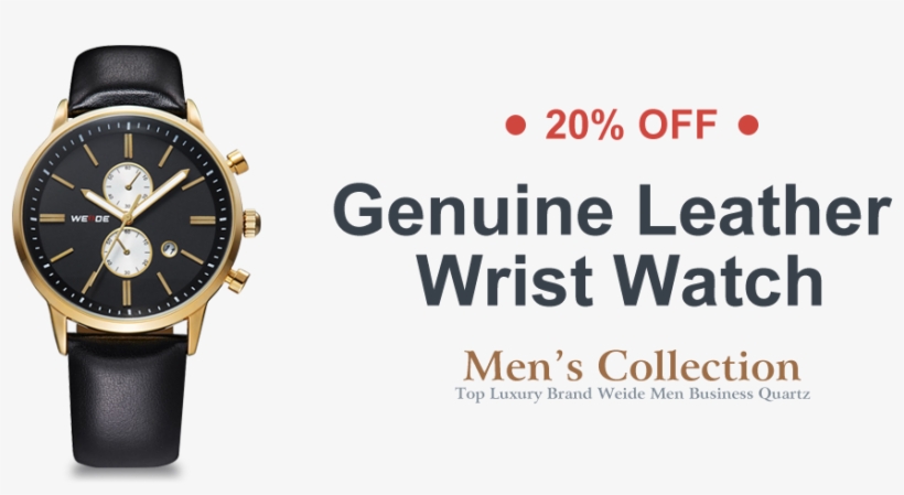 Store Category - Weide Men Watch Gold Leather Straps Montre Male Quartz, transparent png