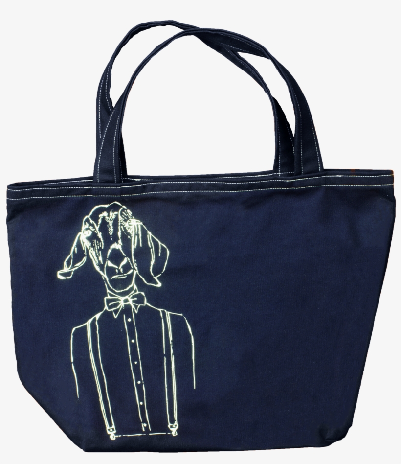 Gentleman Goat Tote In Denim, transparent png