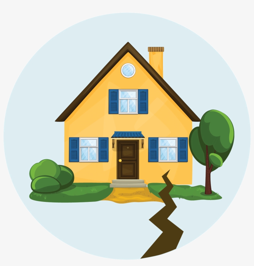 Earthquake Insurance - Cute Cartoon House, transparent png
