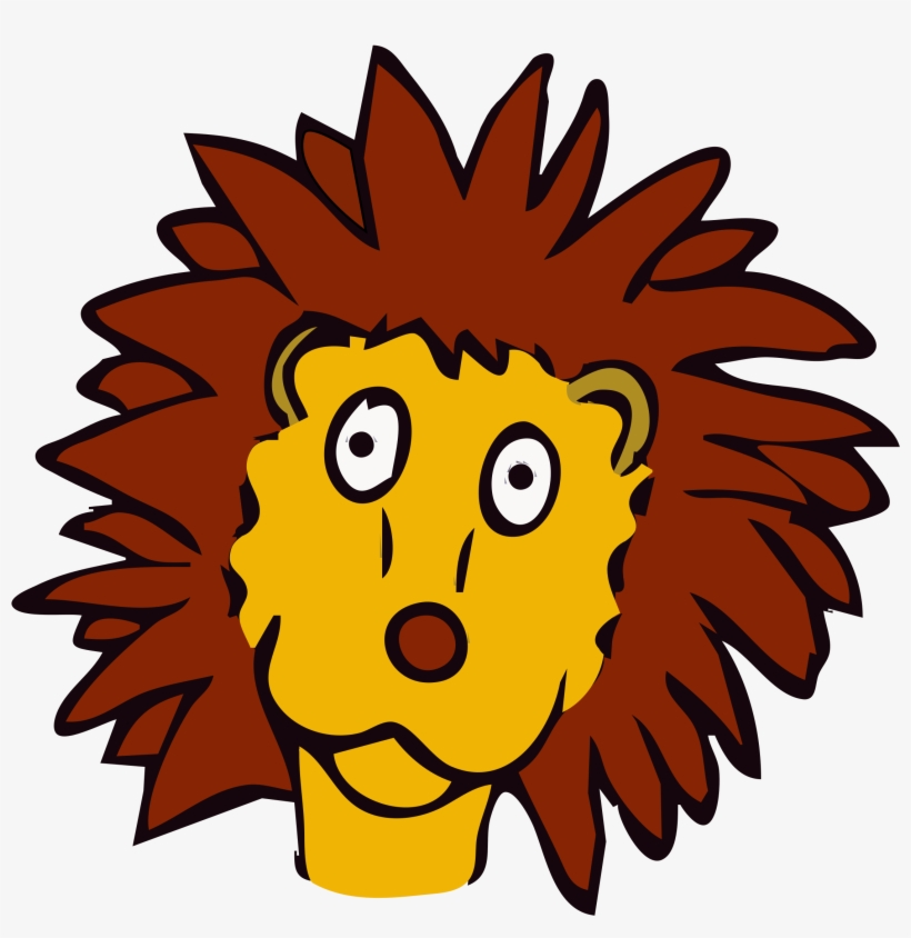 Free Lion Line Art Free Drawn Lion - Lion Cartoon Face Png, transparent png