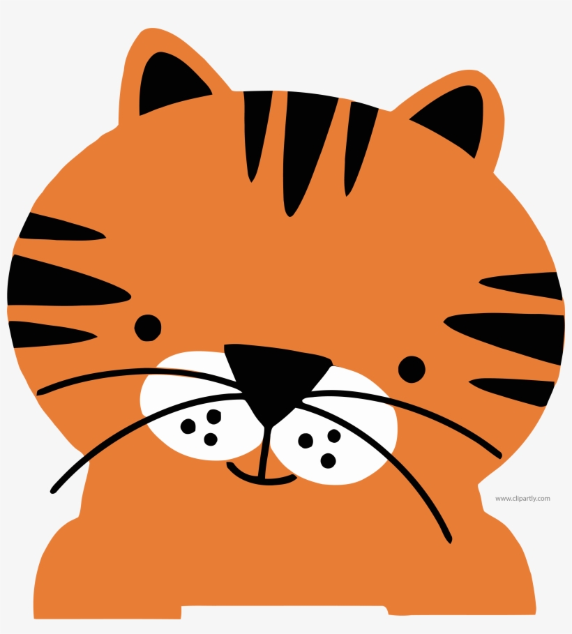 Tomato Red Color Basic Tiger Face Clipart Png - Miss Kate Cuttables Animals, transparent png